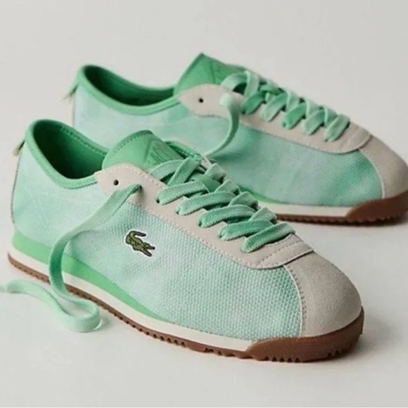 NWT in box Sz 9.5 Lacoste For FP Mvmt Club Low Sneakers green /off white combo - Picture 2 of 9
